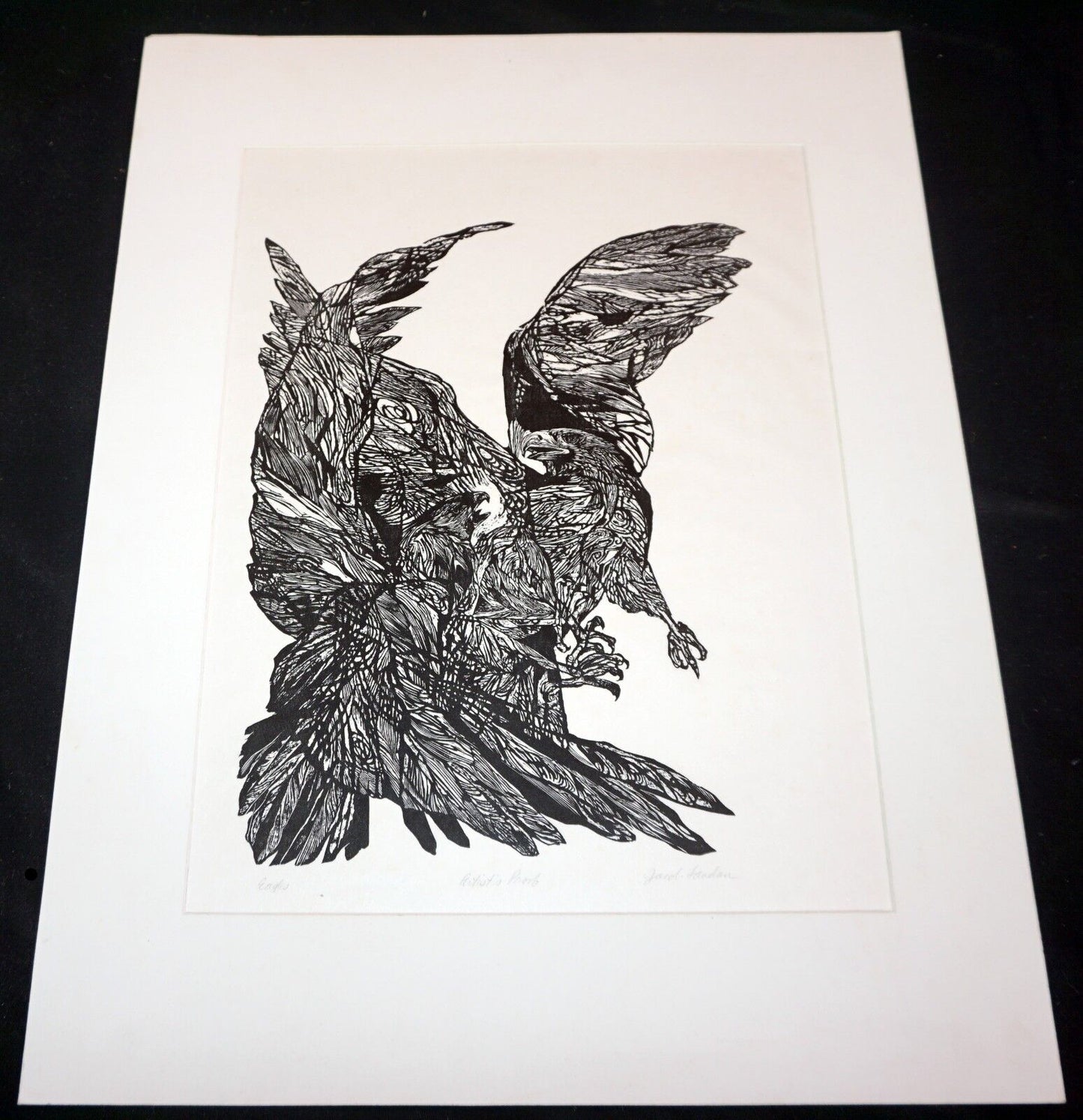 1960s New Jersey Print A.P. "Eagles" Jacob Landau (1917-2001)(Mod)