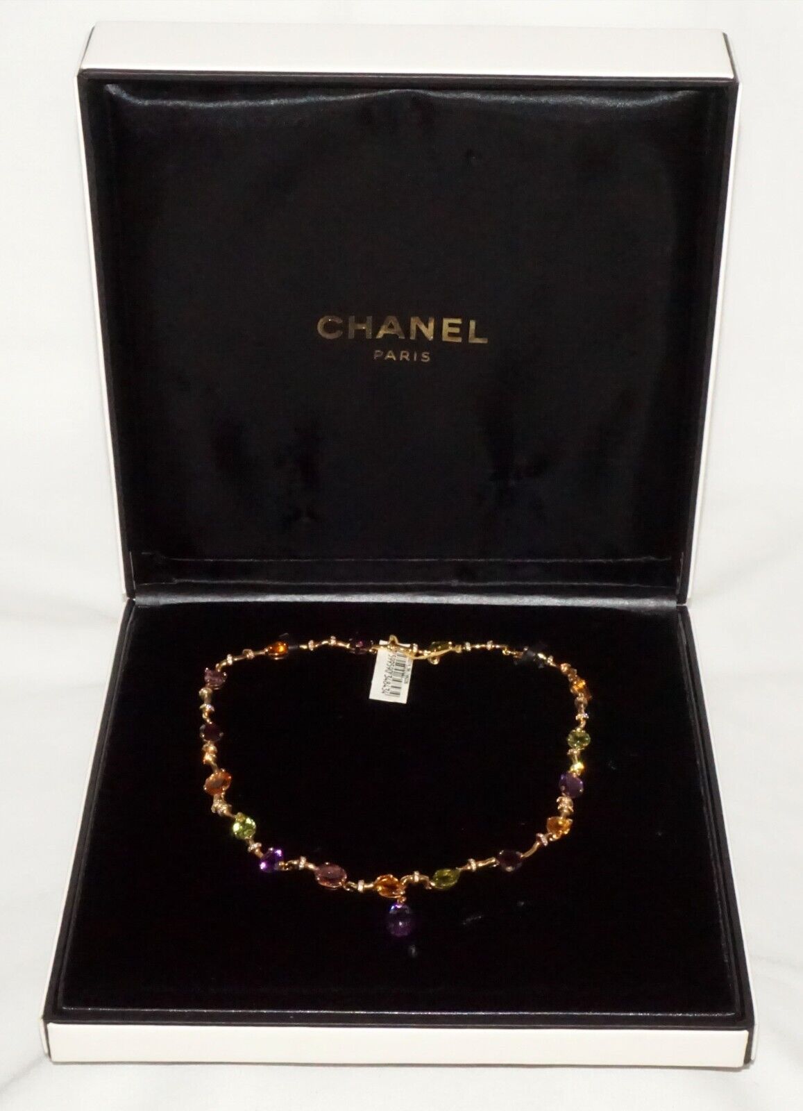 Vintage French 18k Yellow Gold Necklace w. 18x Gems & 112x Diamonds Chanel (InS)