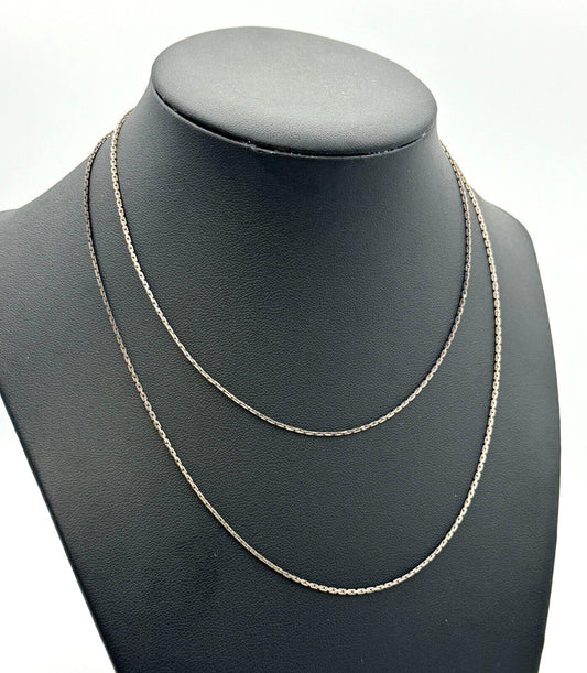 Vintage Sterling Silver 925 Box Chain Necklace 29" (McC)