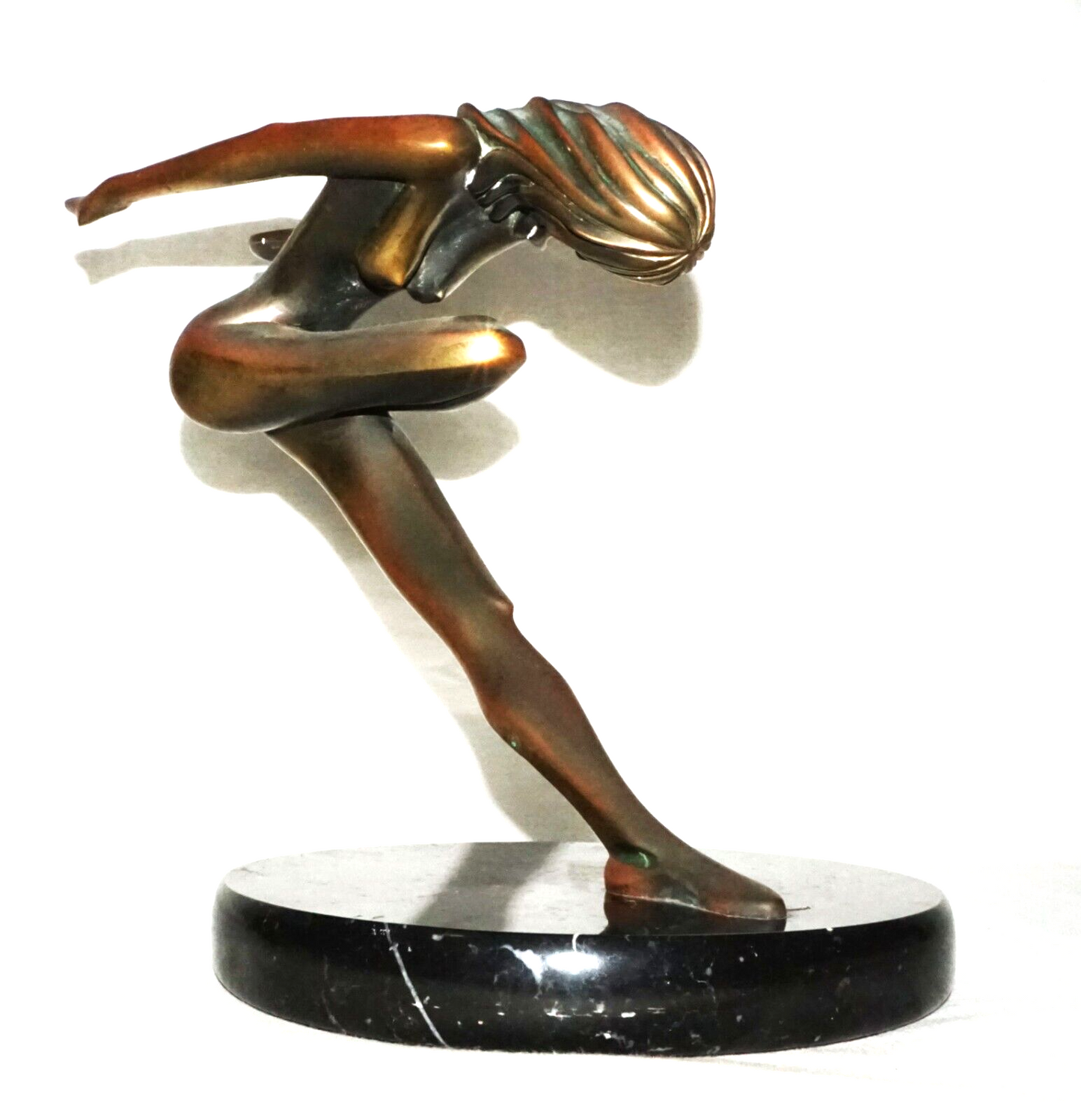 Vintage US Bronze Sculpture 51/100 Nude Dancer by Tom Bennett (b.1928) (InS)