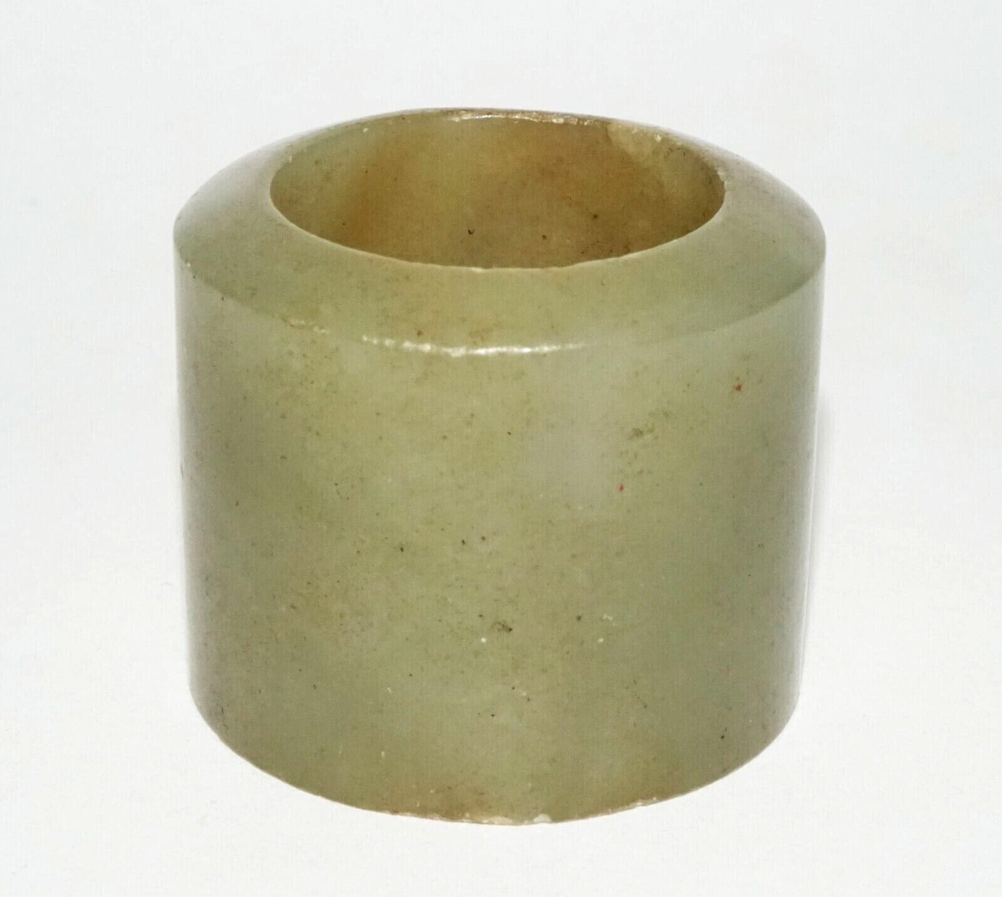 Antique Chinese Dark Celadon Green Nephrite Jade Archers Ring Sz.12 (LeS)R14