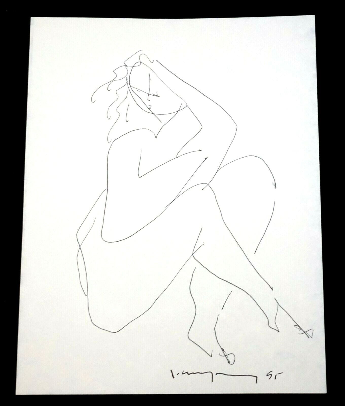 '90 Chinese Hawaii Drawing Nude Woman Posing John Chin Young (1909-1997)(SaJ)27