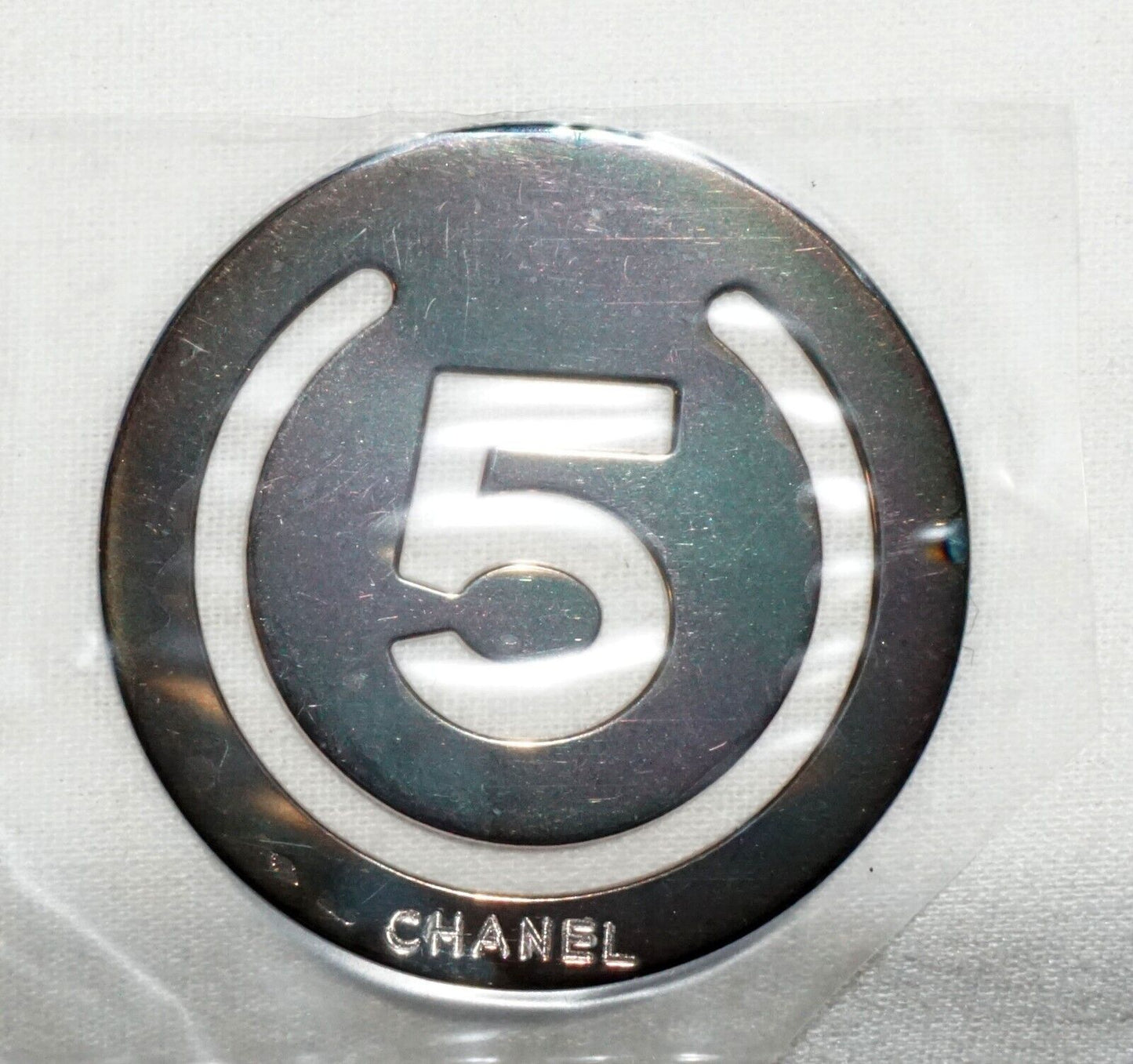 Vintage French Sterling Silver Chanel #5 Motif Bookmark by Chanel (InS)