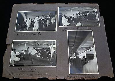 8x 1910 BW PHOTOGRAPHS of CRUISE FROM US MAINLAND TO HAWAII - GAMES P254