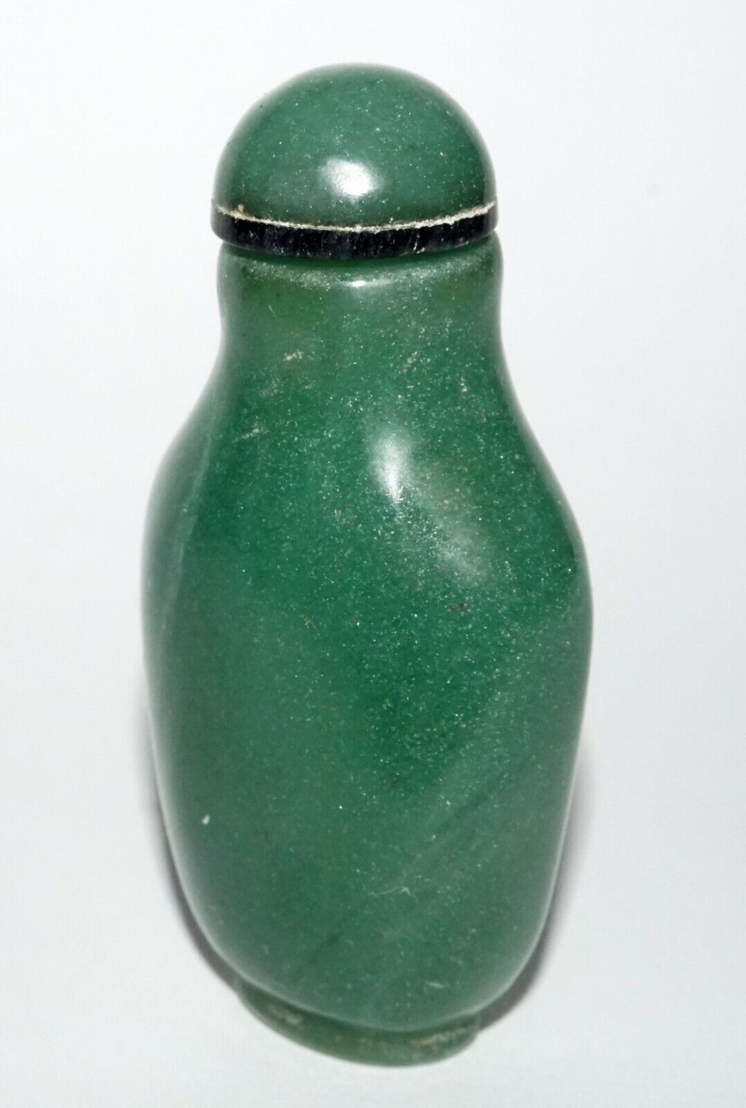 Vintage Chinese Green Aventurine Snuff Bottle w. Green Jade Stopper (LeS) G1