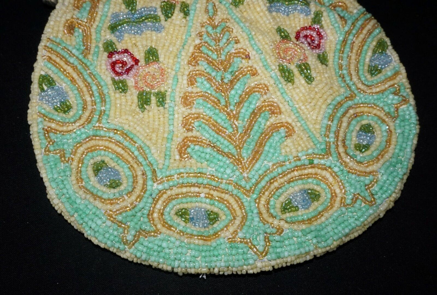 Vintage Floral Motif Beaded Multicolor Purse for Christiana made in India (HoB)