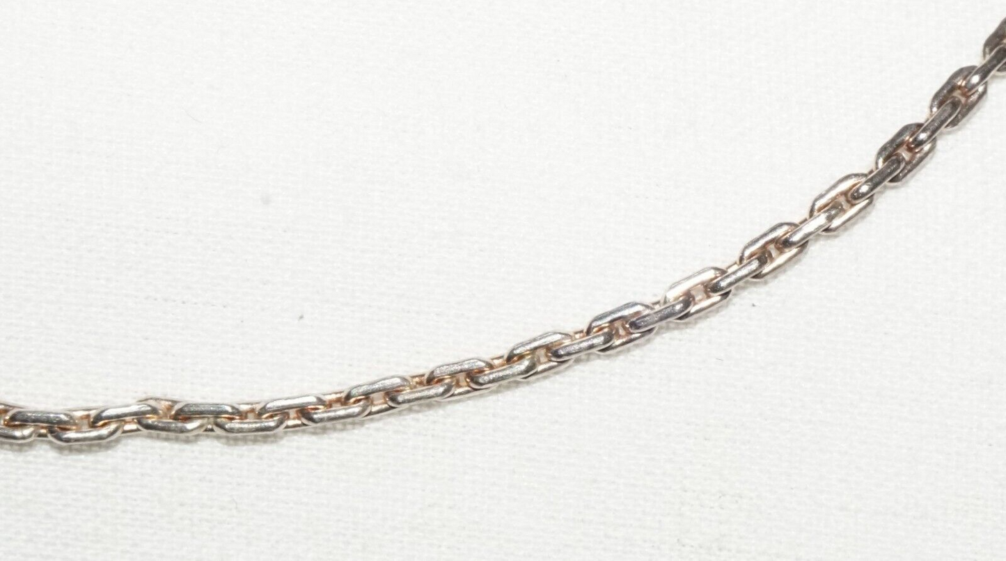 Vintage Silver Oval Mini Link Chain Necklace 20" (PiC)