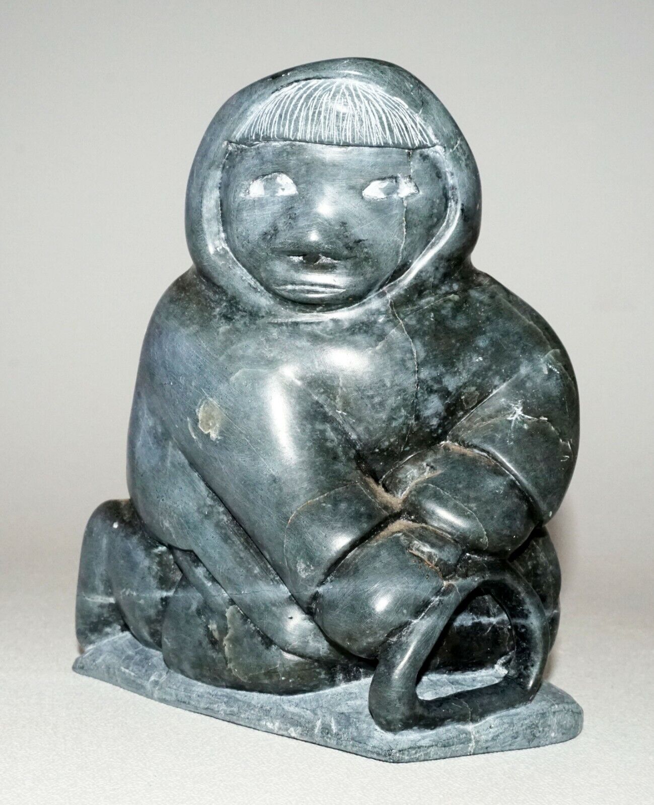 2002 Inuit Eskimo Stone Carved Figure Joanassie Omayualuk Inukjuak (b.1934)(CLB)