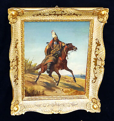 1910s Middle Eastern/Mongolian Oil Painting "Tribesman on a Horse" by Graf (Ber)