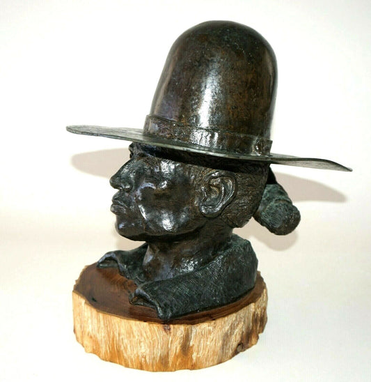 1970s US Western Bronze Sculpture 6/17 "Longhair" by Hank Richter (B.1928)(JeK)