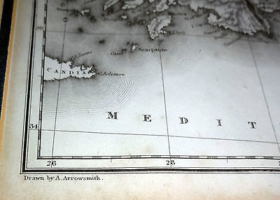 1817 BRITISH FRAMED MAP of ASIA MINOR - DRAWN ARROWSMITH/ ENGRAVED S.Y. HALL(***