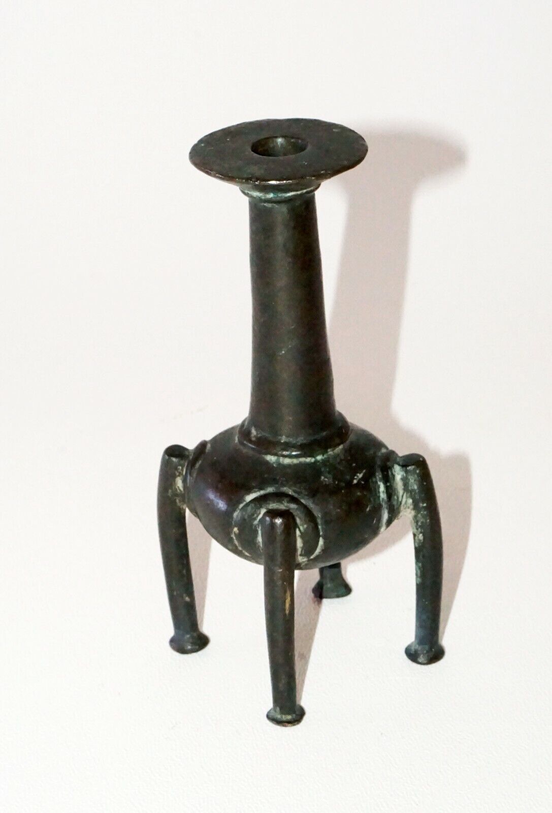 19C Chinese/Burmese/Tibetan Bronze Ritual Joss-stick Candle Holder (Nap)