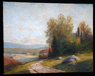American Oil Painting "Autumn Landscape" by Frederick John Mulhaupt (1871-1938)