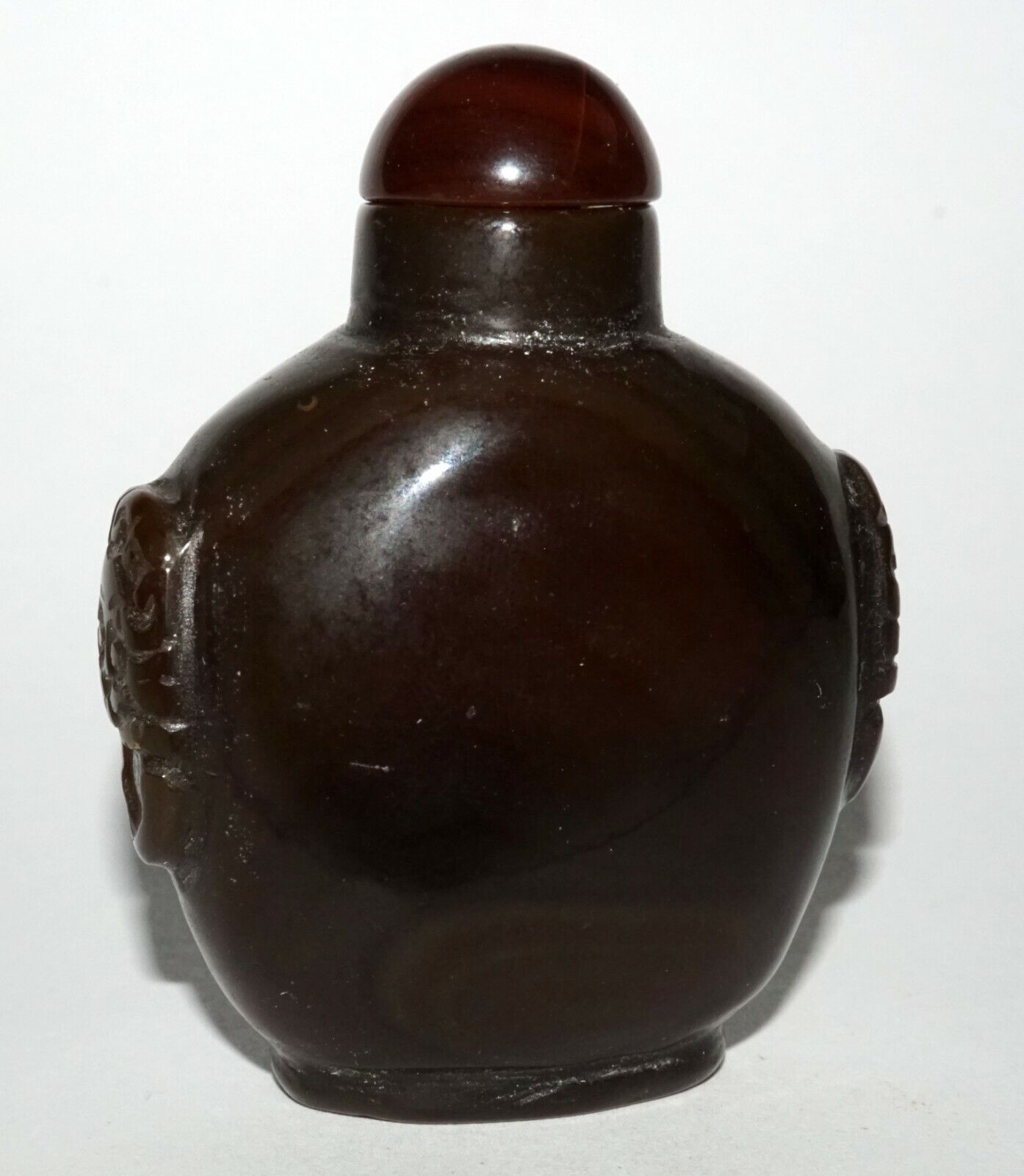 Vintage Chinese Dark Red Agate Snuff Bottle w. Matching Stopper (LeS) G4