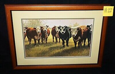 '93 Colorado Koa Framed Print 121/950 "Pasture Patrol" by Lee Cable (b1943)(***)