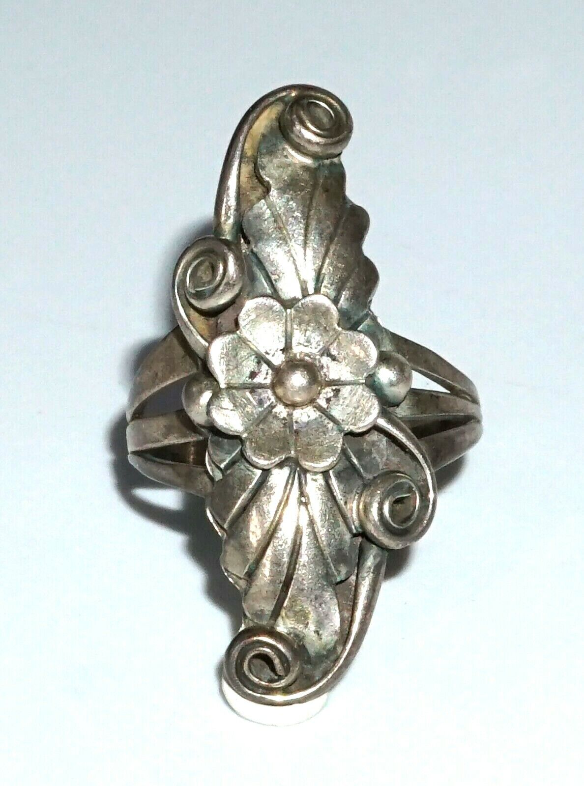 S.W. Navajo Sterling Silver Flower Ring Sz.9 by Richard & Rita Begay (WMH)21-6