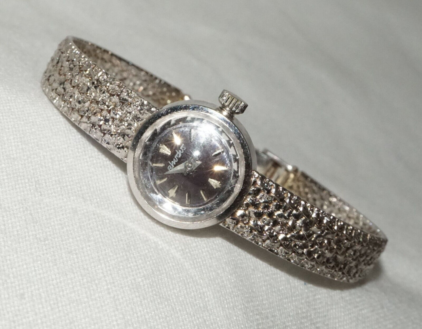 Vintage Swiss 14k White Gold Ladies Wristwatch w. Rika Movement by Rhodus (YRa)