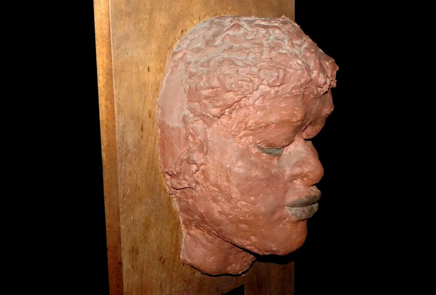 Hawaiian Woman Molded Head Sculpture on Koa Board Madge Tennent (1889-1972)(Nil)