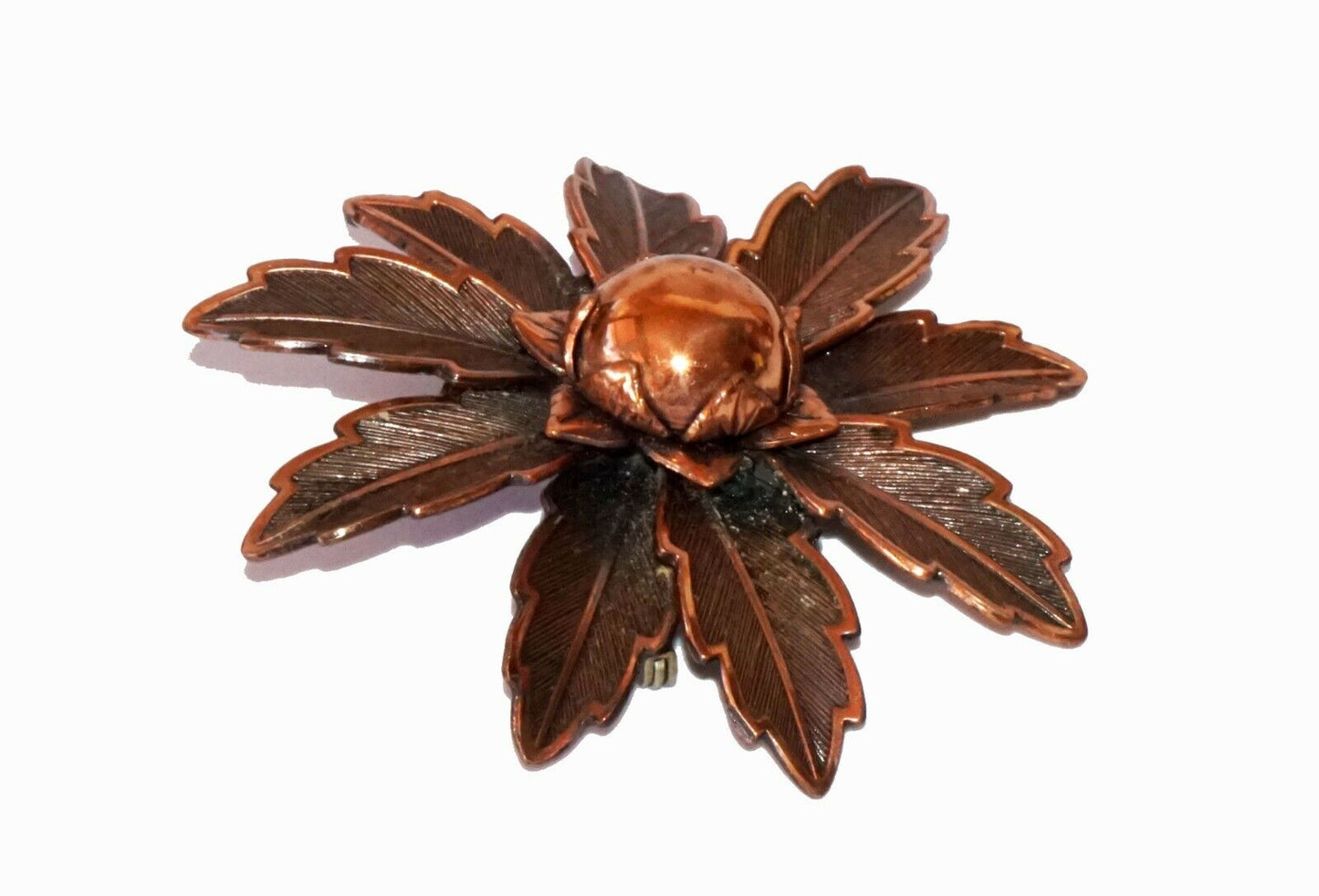 1950s US Copper Flower Motif Brooch Pin by Copper Bell Brand (Hod)