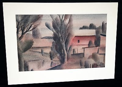 1970s Czech Watercolor Painting Evening @ Pond/Večer u rybníka by Jan Bartoš (**