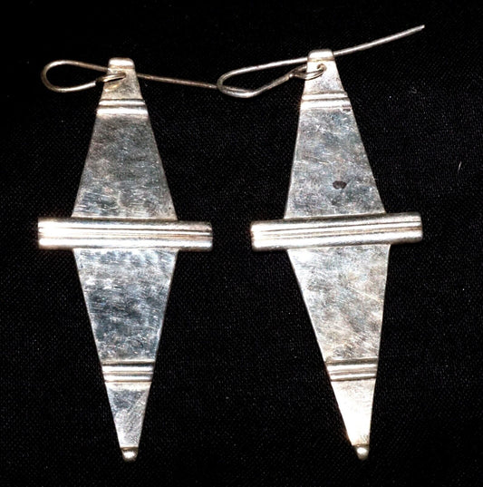 Hawaii Modernist Diamond Shaped Sterling Silver Earrings Stephen Geritz (WoJ)