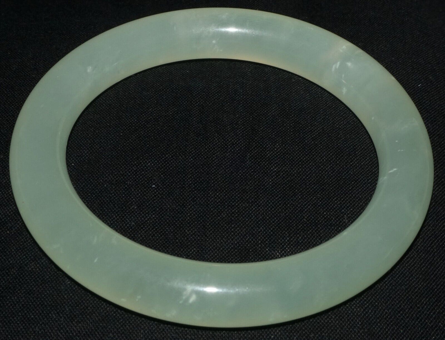 Vintage Chinese Semi Translucent Pale Green Glass Bangle Bracelet (LeS) B64