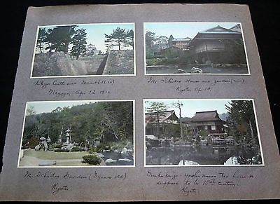 8x 1910 COLOR PHOTOGRAPHS of JAPAN NAGOYA, KYOTO & CHERRY BLOSSOM P259