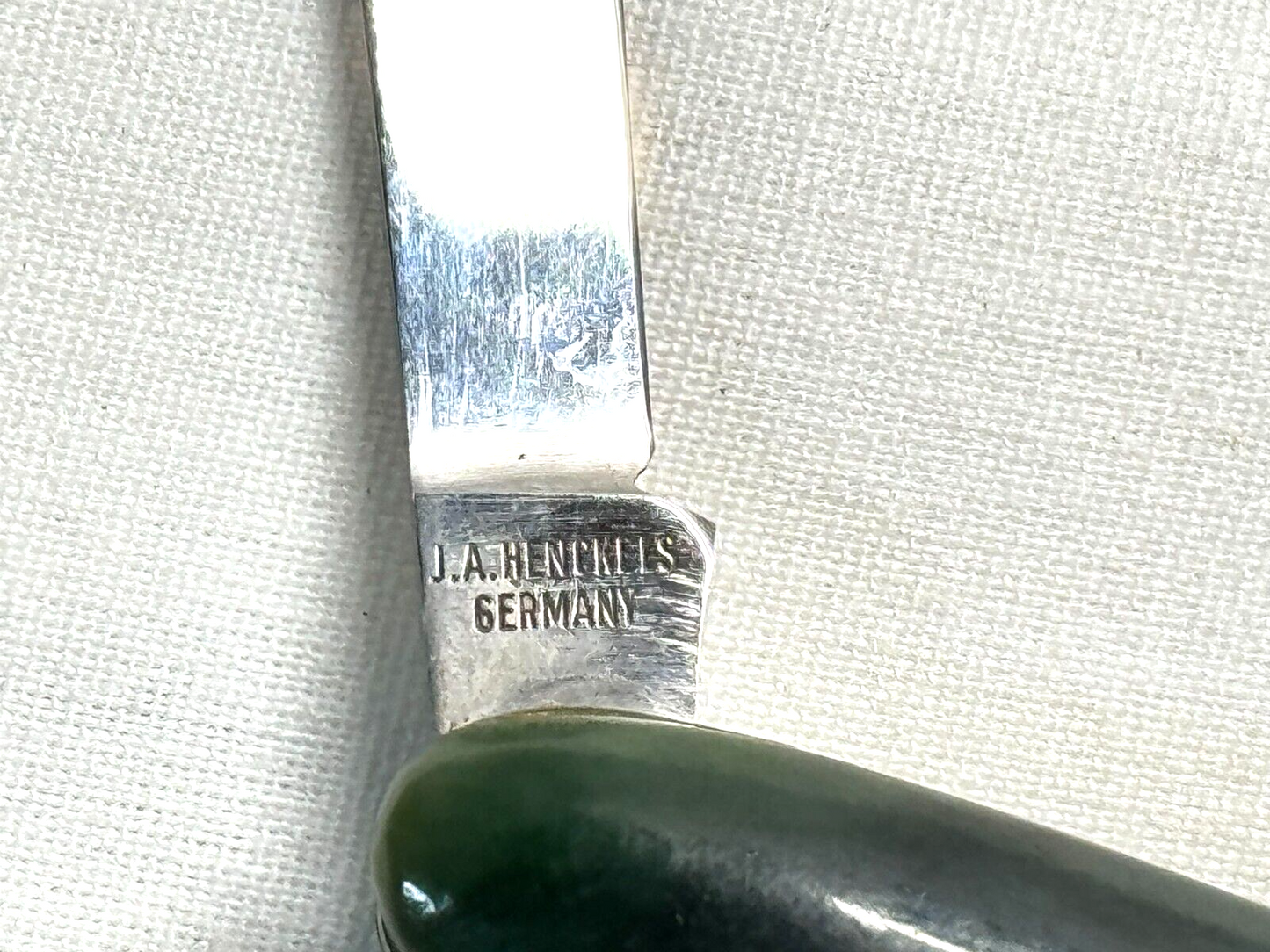 Vintage German Gump's J.A. Henckels Pocket Knife w Nephrite Jade Handles (MiM)