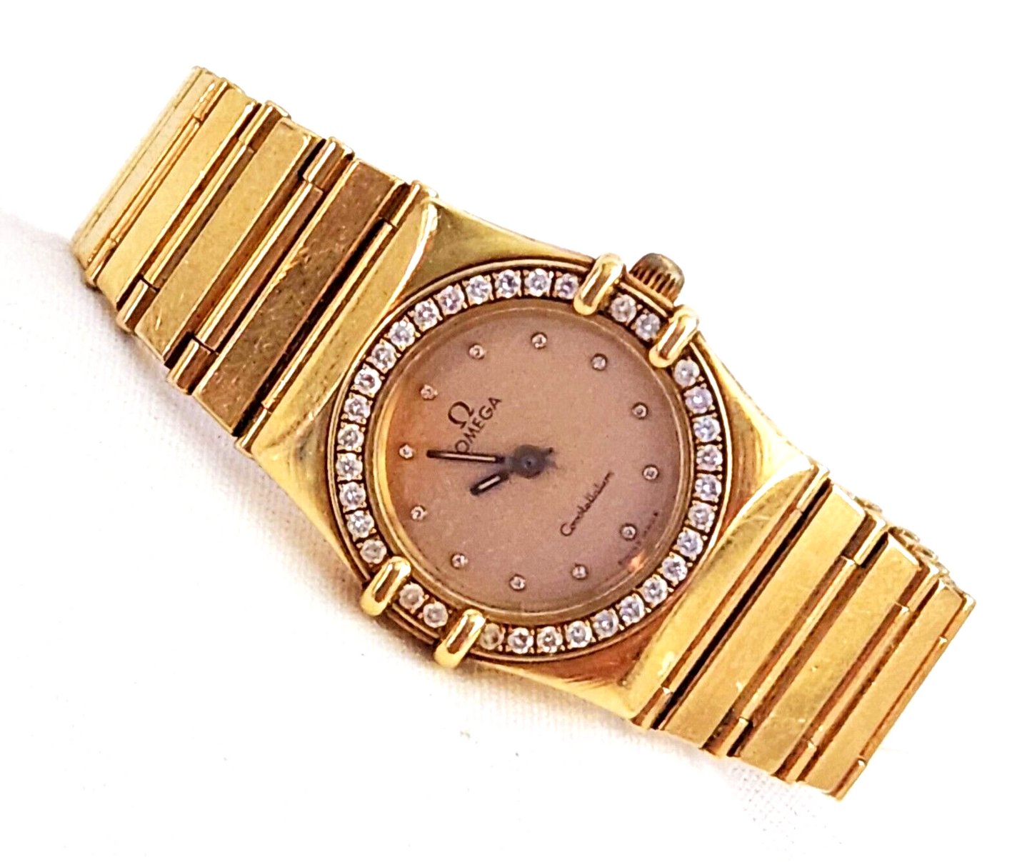 Vintage 18k Yellow Gold Constellation Diamond Wristwatch by Omega (LeD)