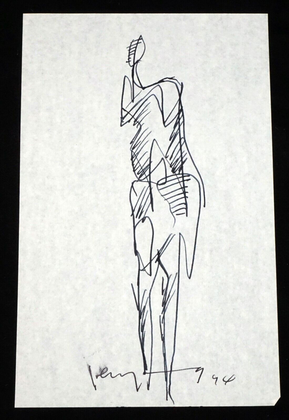 '94 Chinese Hawaii Drawing "Figure" by John Chin Young (1909 - 1997)(SaJ)8