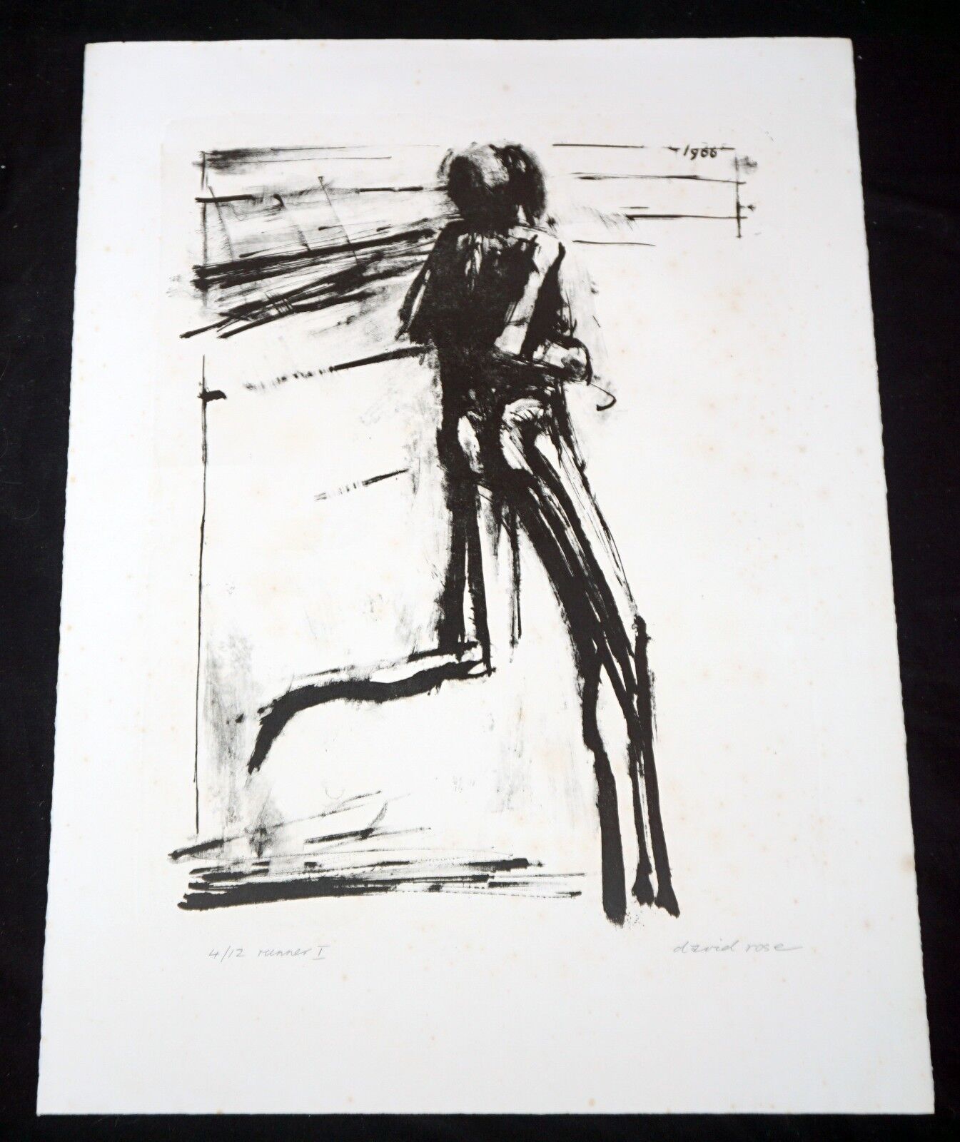 1966 Australia Lithography Print 4/12 "Runner I" by David Rose (1936-2006) (Mod