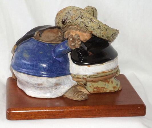 Mexican, Ceramic Sculpture- Dancing Couple by Rodo Padilla (HiC)