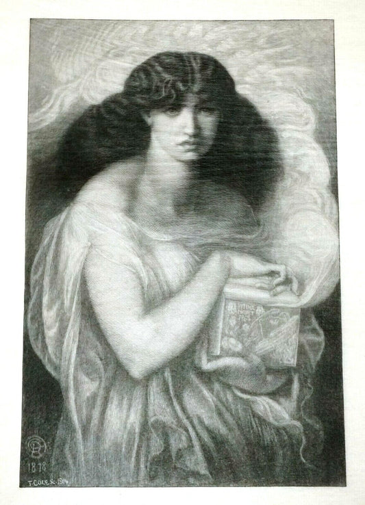 1914 UK Print "Pandora" by Timothy Cole after Dante Gabriel Rossetti (1878)(SaJ