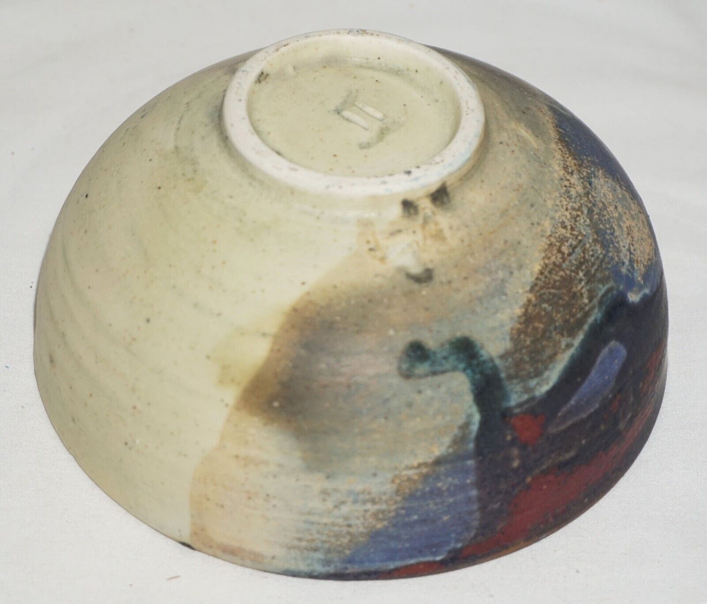 Vintage Hawaii Bowl w. Abstract Multi Glaze by Toshiko Takaezu (1922-2011)(ChB)