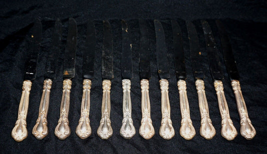 12Pc American Sterling Silver Luncheon Knives 8 3/4"-Gorham Chantilly 1895 (ChB)