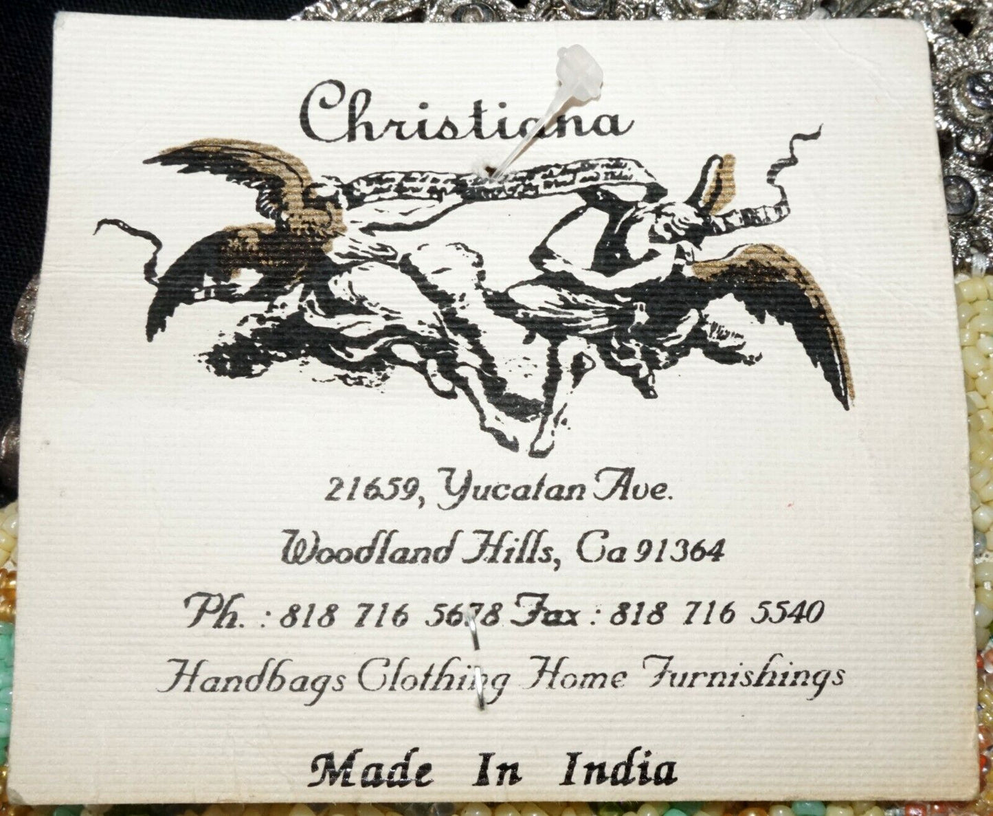 Vintage Floral Motif Beaded Multicolor Purse for Christiana made in India (HoB)