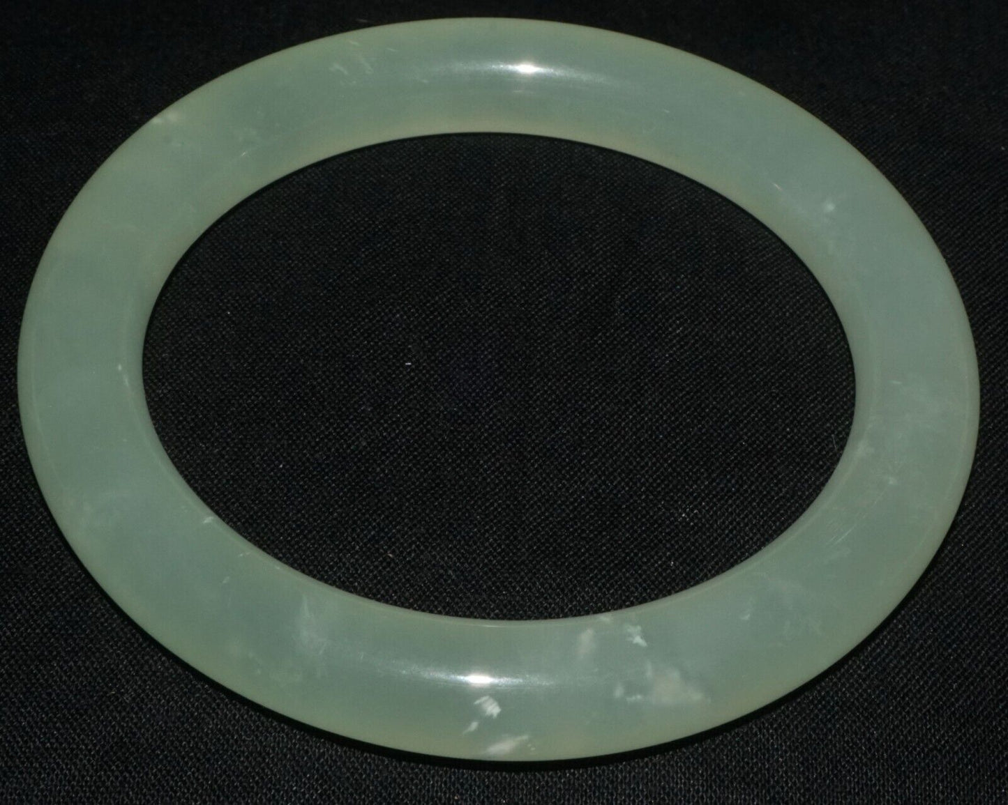 Vintage Chinese Semi Translucent Pale Green Glass Bangle Bracelet (LeS) B64