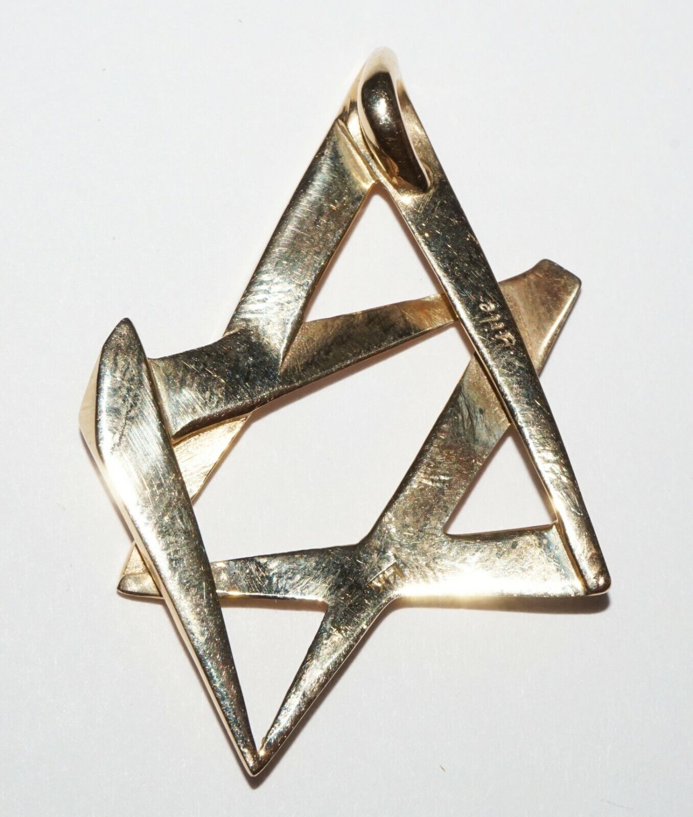 Vintage Modernist 14k Yellow Gold Abstract Star of David Pendant Charm (NaD)#20e