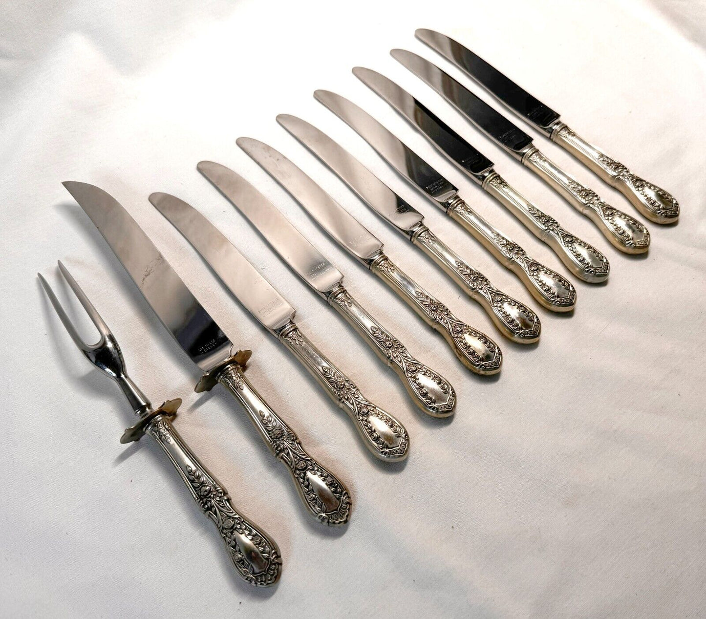 10Pc Sterling Silver Flatware Mixed Lot American Beauty Pat. by Manchester (ChB)