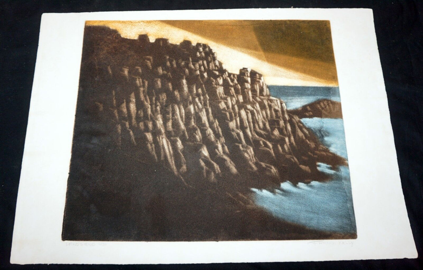 1960s California Litho Print 10/50 "Land's End" by Francis Robert Jr Kelly (Mod)