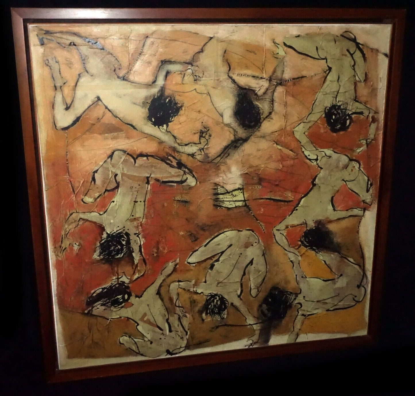 2001 Indonesian Mixed Media Painting "Circle of Life" by Putu Sutawijaya (CuM)