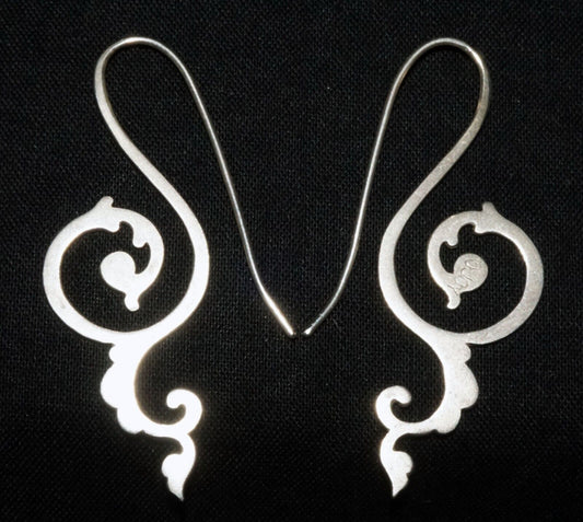 Hawaii Modernist Music Key Motif Sterling Silver Earrings by Joy (WoJ)