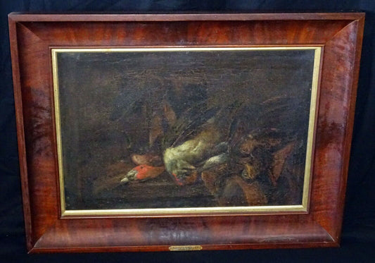 18C Belgian Oil Painting "Still Life w Game" attributed Adriaen de Gryeff (SnE)