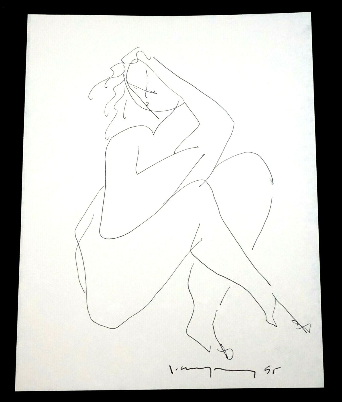 '90 Chinese Hawaii Drawing Nude Woman Posing John Chin Young (1909-1997)(SaJ)27