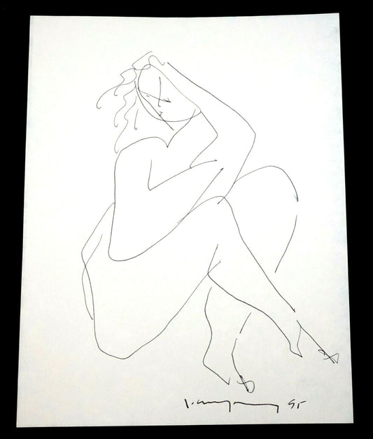 '90 Chinese Hawaii Drawing Nude Woman Posing John Chin Young (1909-1997)(SaJ)27