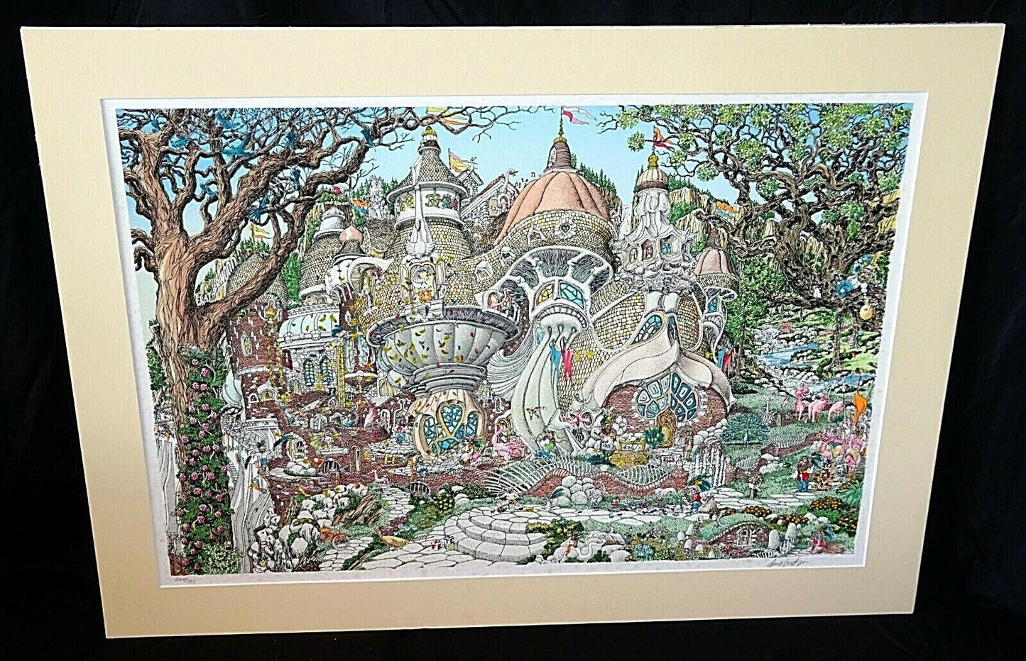 1990s US Serigraph Print 266/395 Whimsical Building by David Badger (ScD)