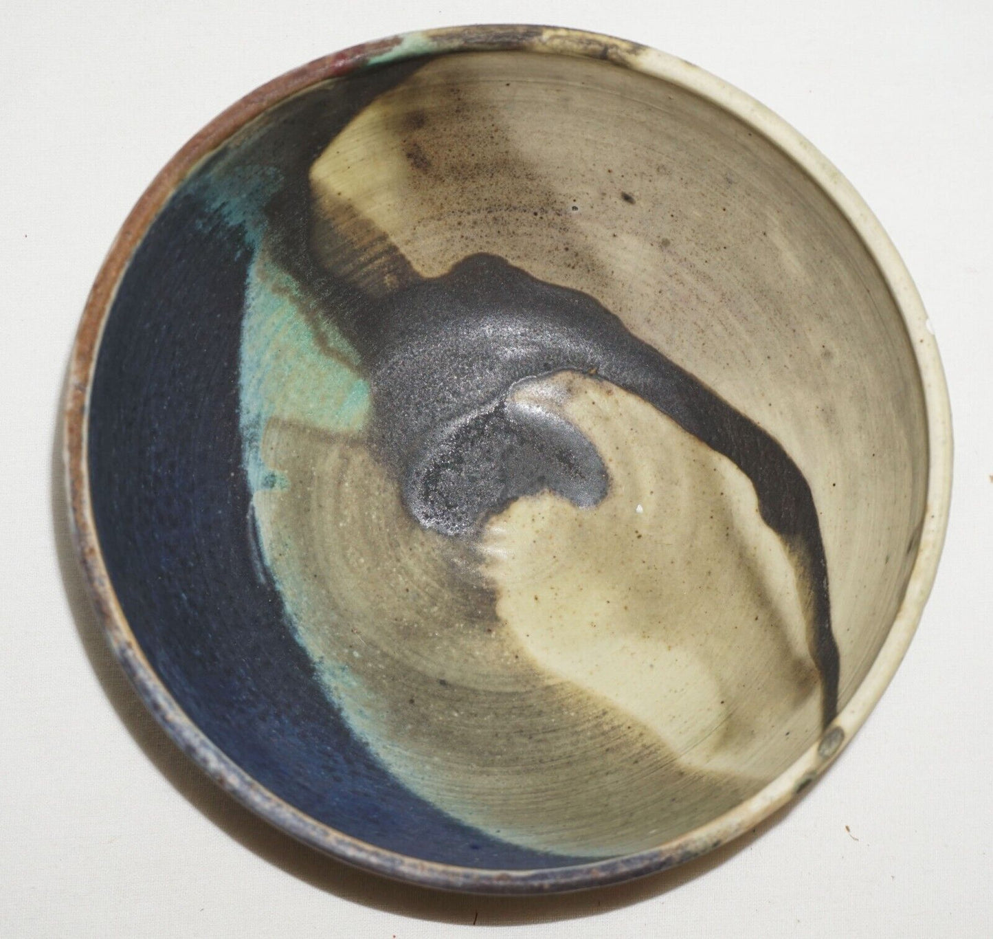 Vintage Hawaii Bowl w. Abstract Multi Glaze by Toshiko Takaezu (1922-2011)(ChB)