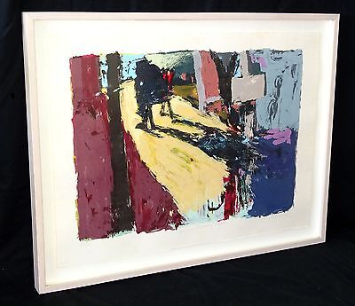 1980s Abstract Print 17/36 "Generic Brooding Figure" by Frances Mill (Uem)