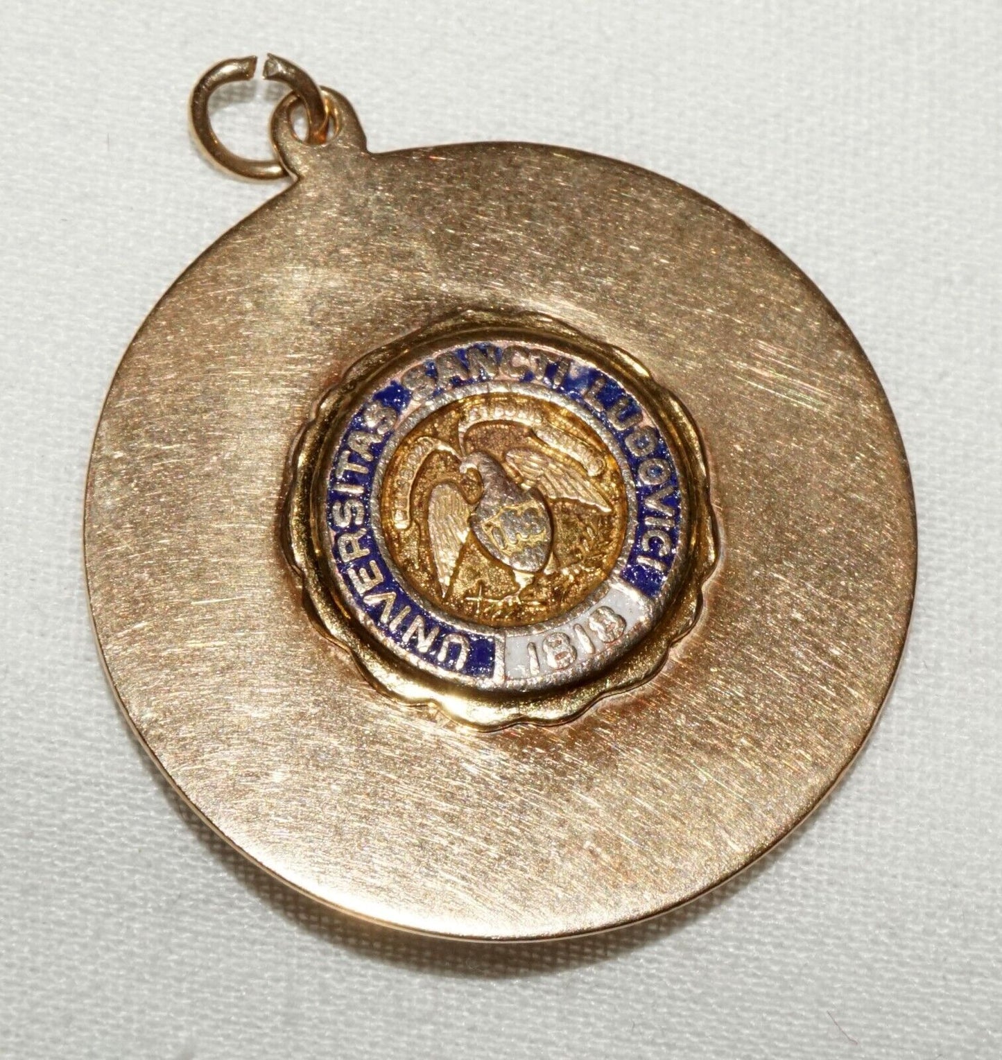 Vintage US 14k Y. Gold & Enamel Pendant Georgetown University Seal Motif (MuS)