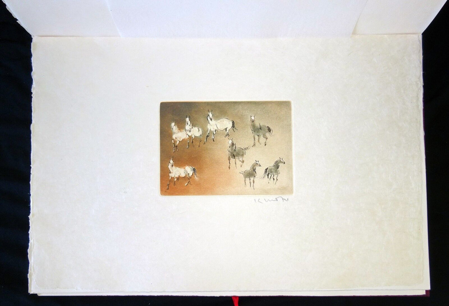 '72 Indian LX Double Suite 2/60 17x Prints "Les chevaux" by Kaiko Moti (TDG)